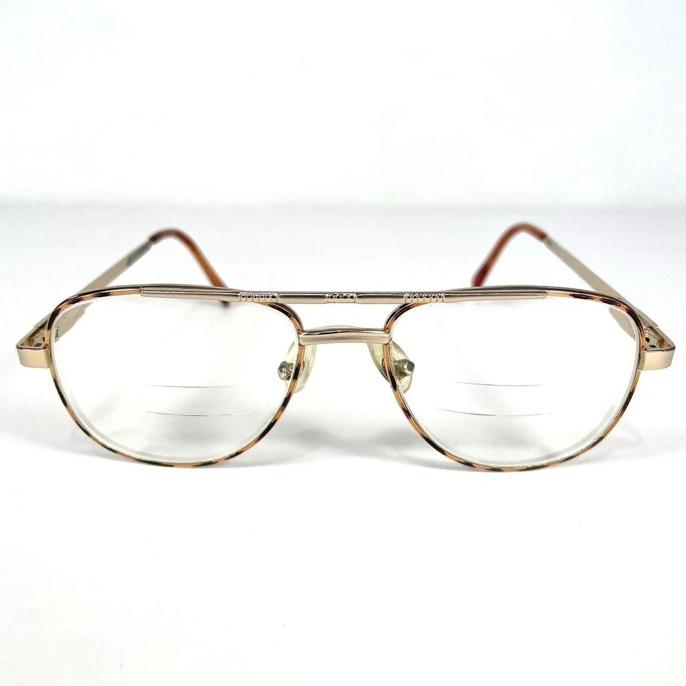 Vintage‎ Aviator Eyeglass Frames Gold Tone Tortoise 52-16-140